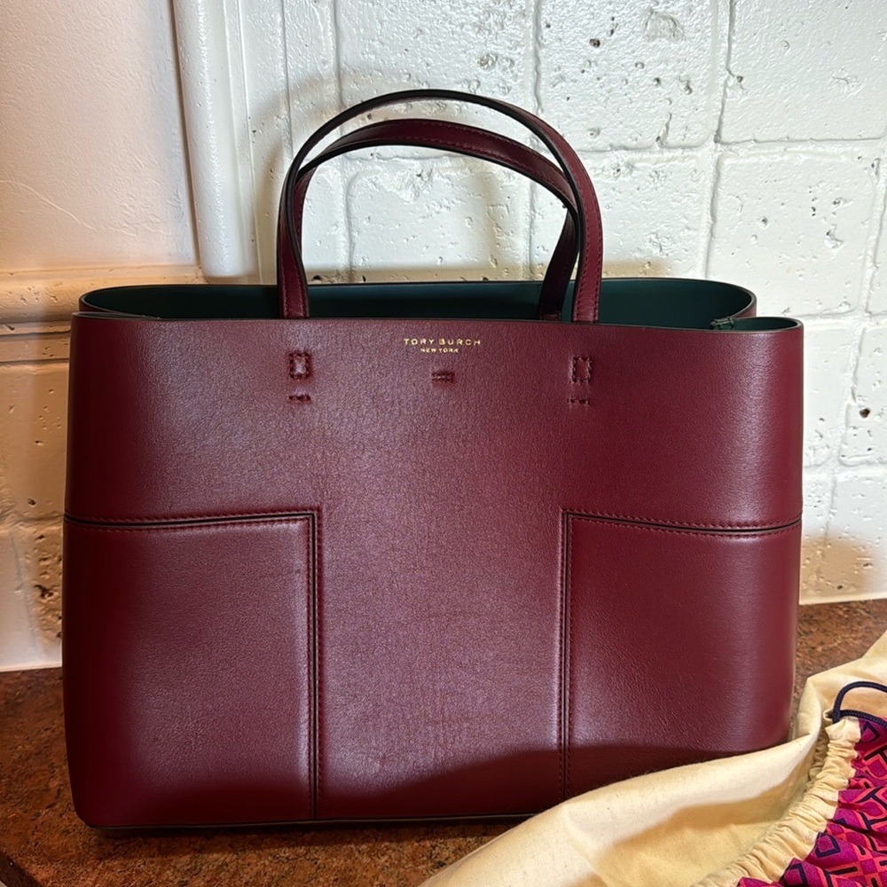 Tory Burch Leather Tote with Duster Bag